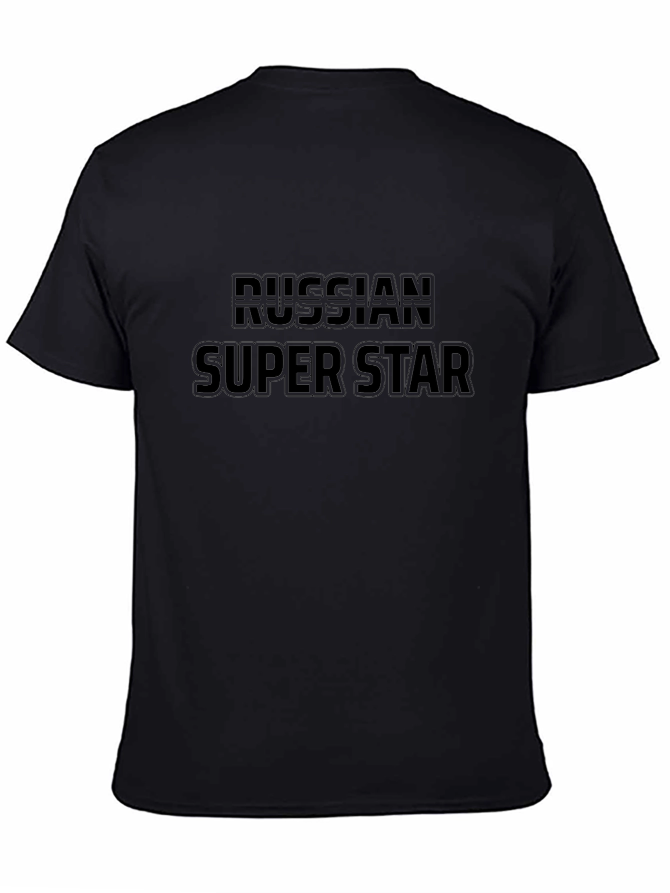Russian Super Star Black Graphic T-Shirt