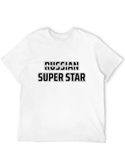Russian Super Star Black Graphic T-Shirt