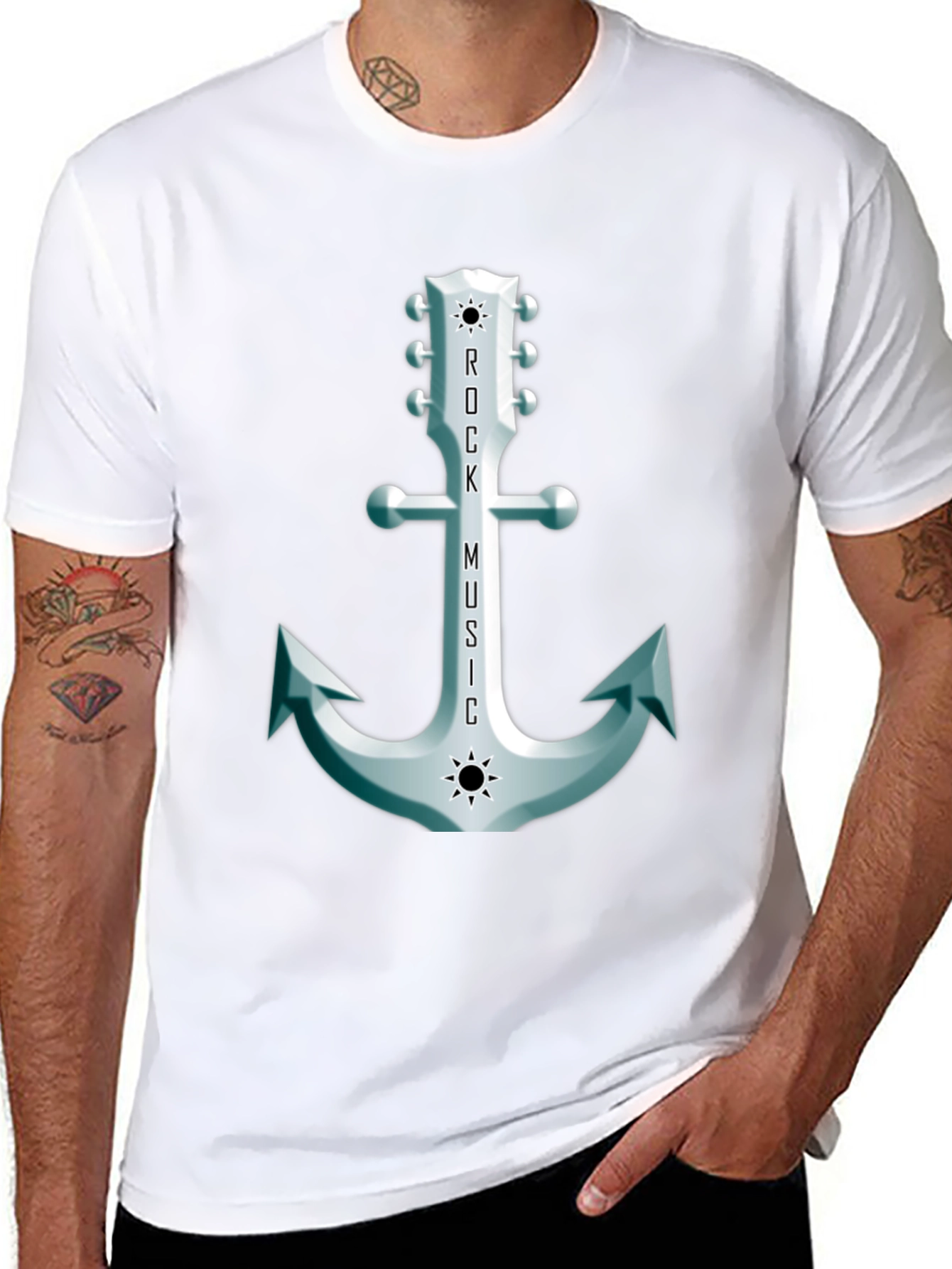 Rock Music Anchor Graphic Tee