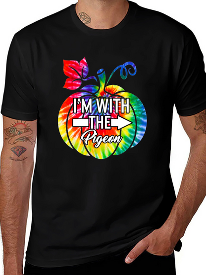Im With The Pigeon Tie Dye Pumpkin T-Shirt