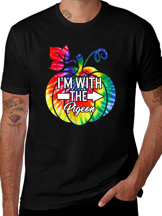 Im With The Pigeon Tie Dye Pumpkin T-Shirt