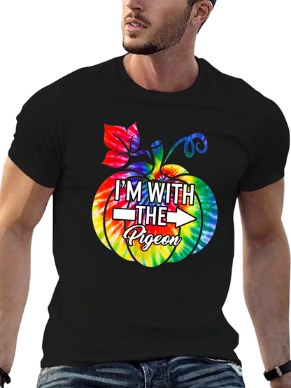 Im With The Pigeon Tie Dye Pumpkin T-Shirt