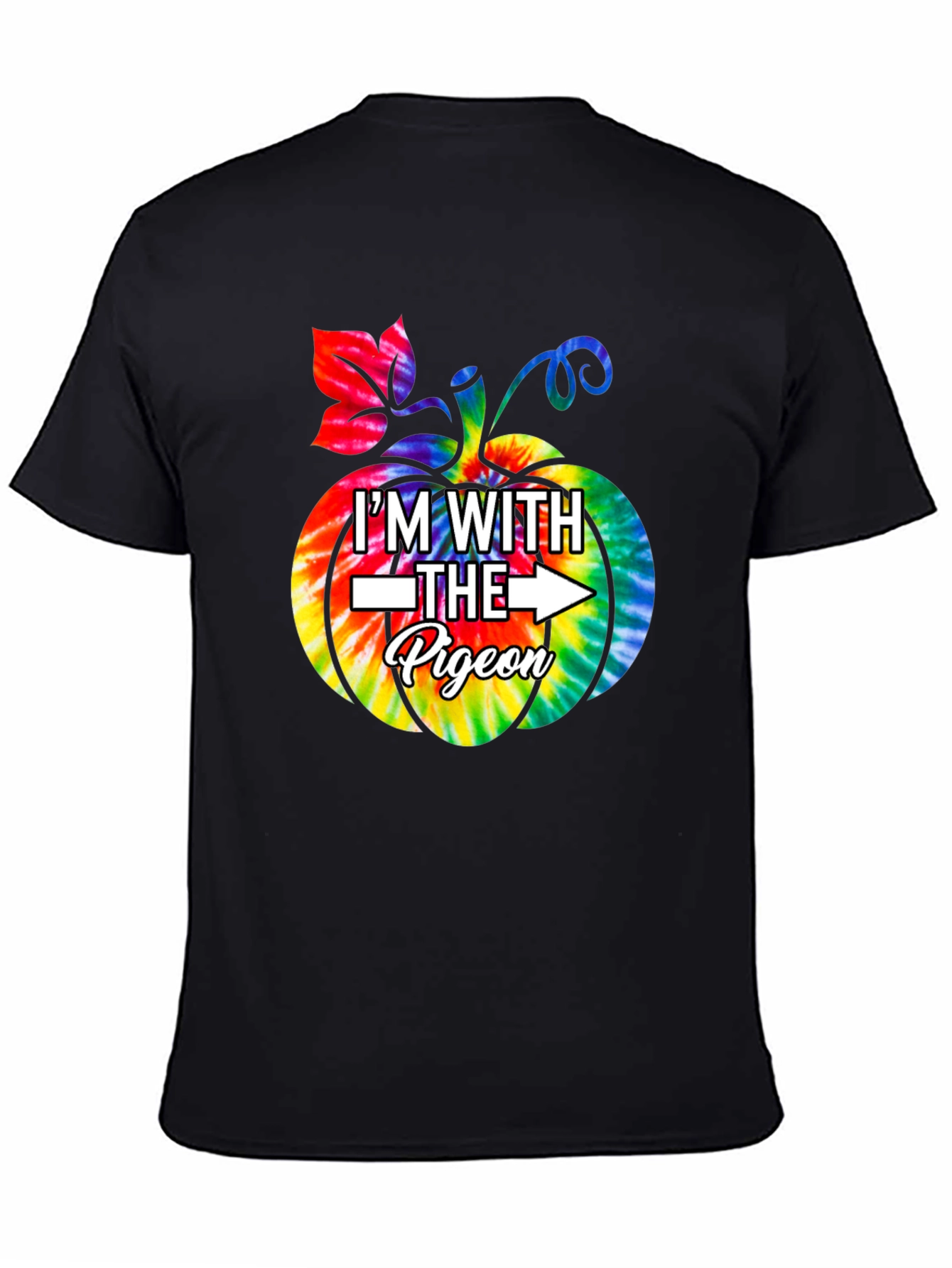 Im With The Pigeon Tie Dye Pumpkin T-Shirt