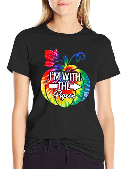 Im With The Pigeon Tie Dye Pumpkin T-Shirt