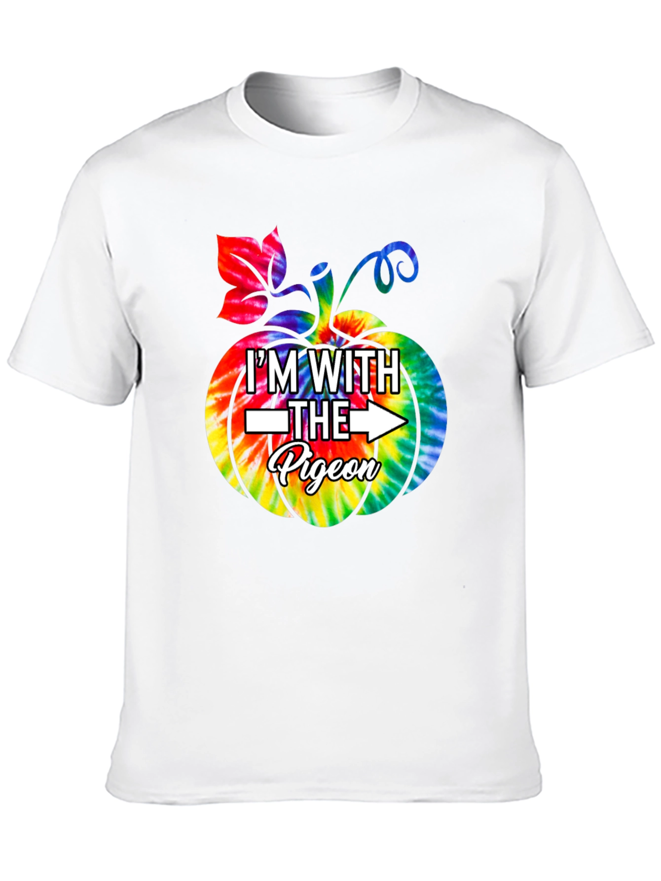 Im With The Pigeon Tie Dye Pumpkin T-Shirt