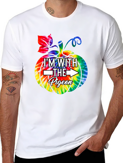 Im With The Pigeon Tie Dye Pumpkin T-Shirt
