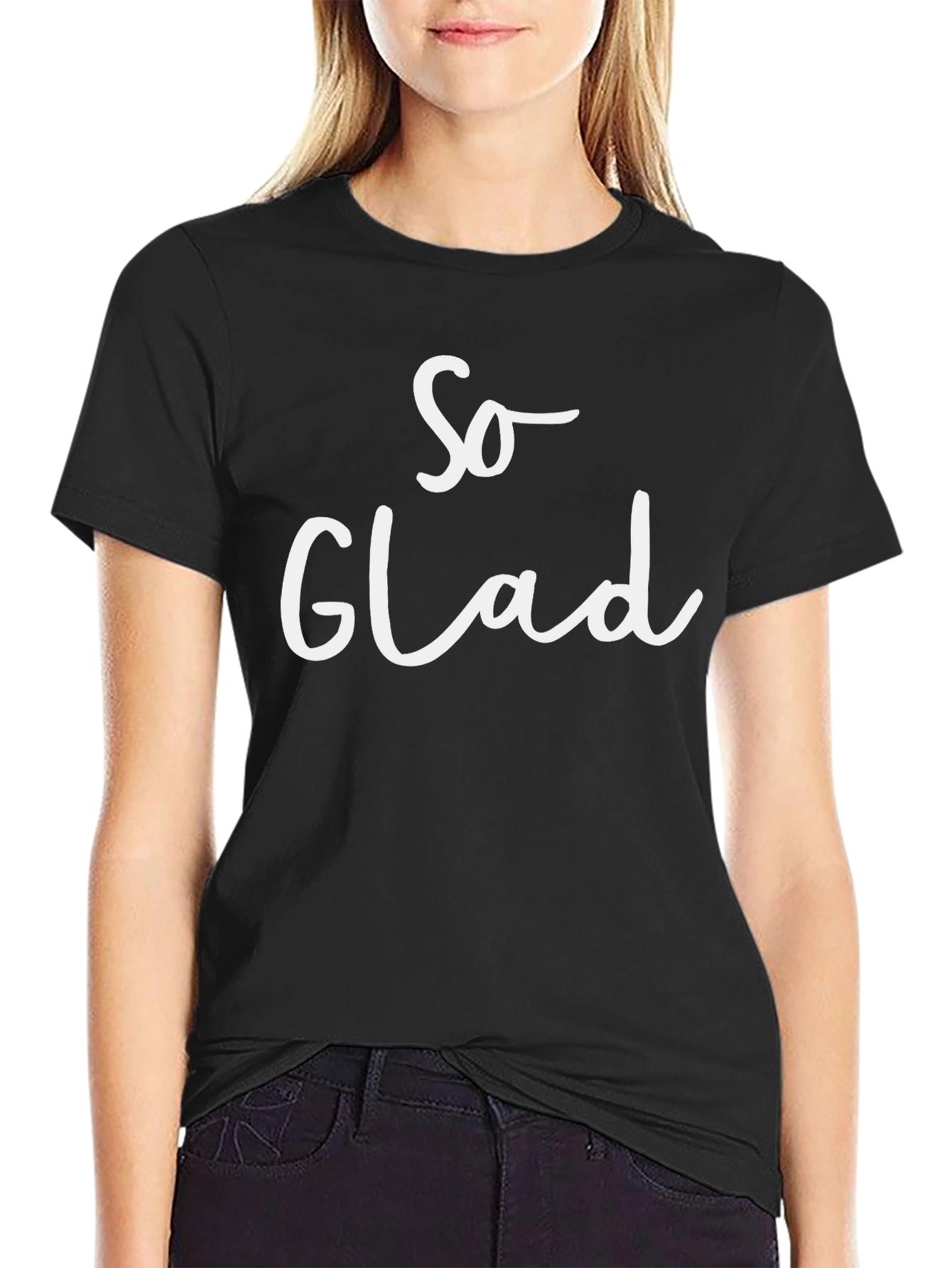 So Glad Graphic Tee - Black Short Sleeve