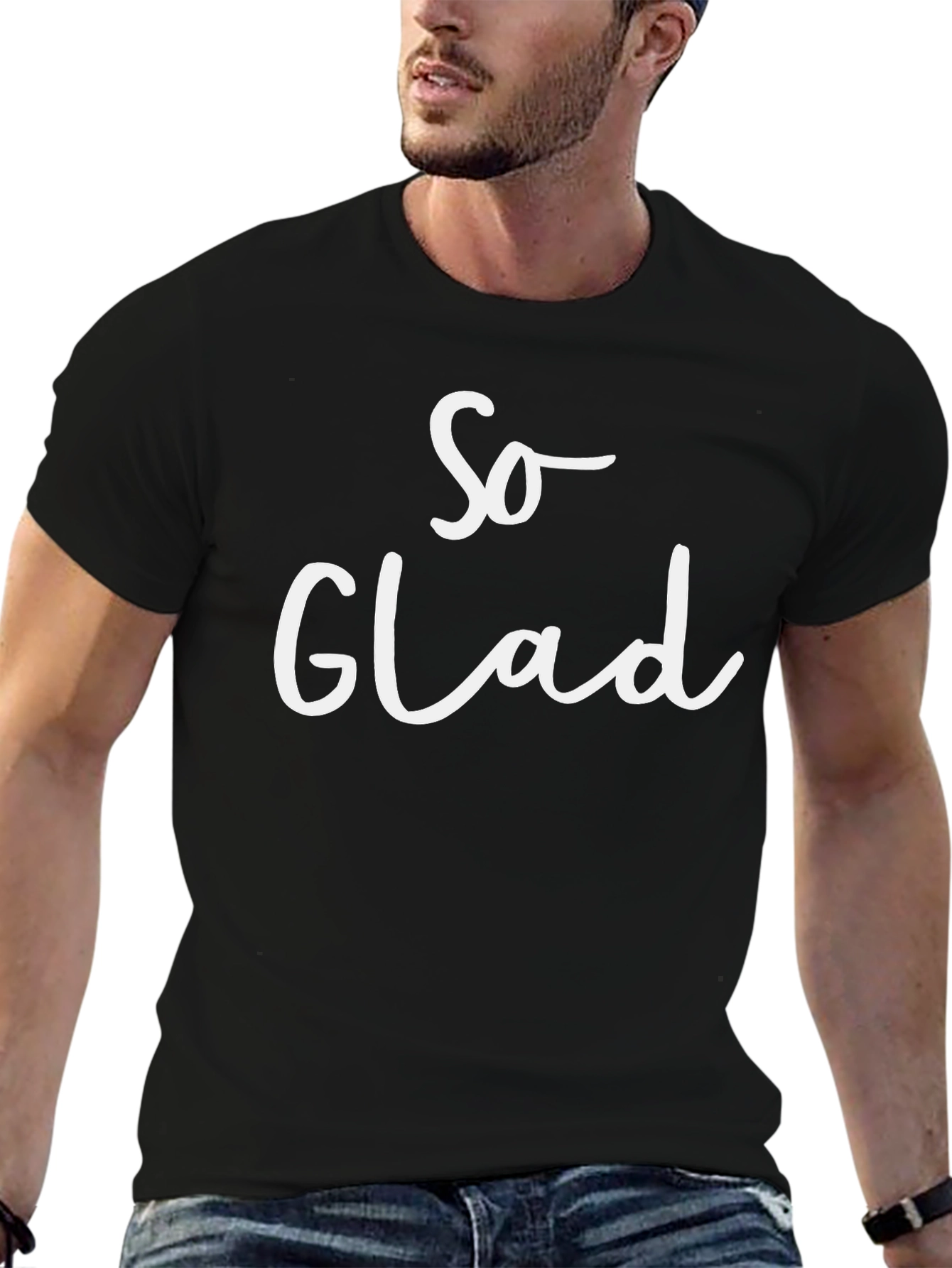 So Glad Graphic Tee - Black Short Sleeve