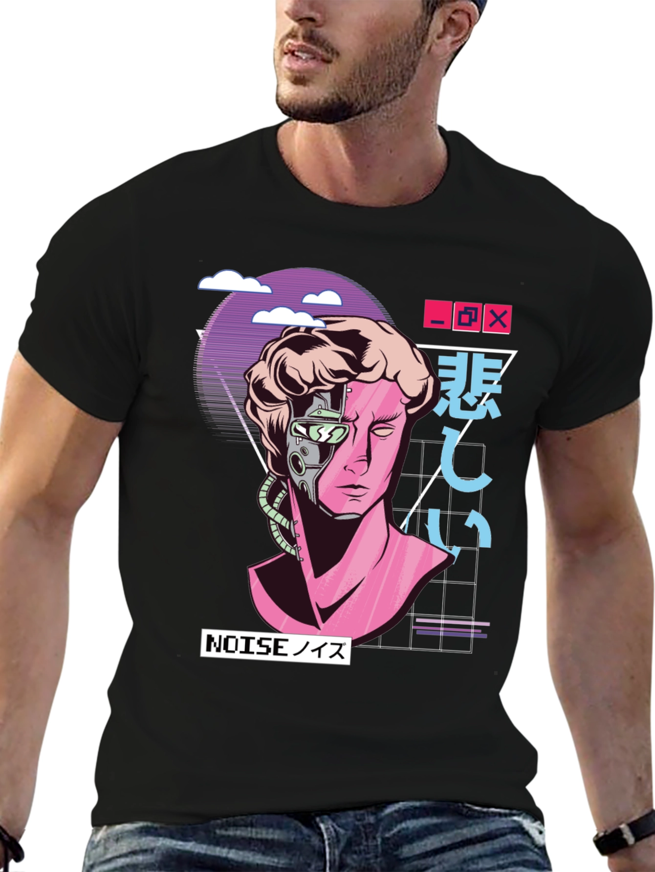 Cyberpunk David T-Shirt - Vaporwave Aesthetic