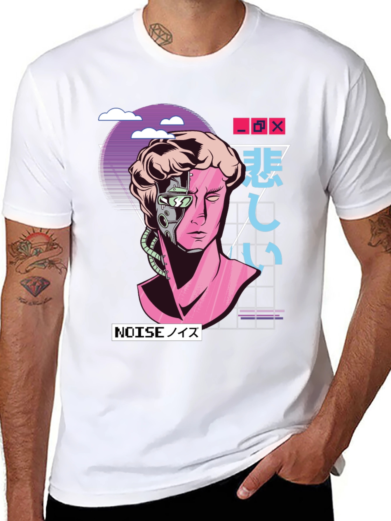 Cyberpunk David T-Shirt - Vaporwave Aesthetic