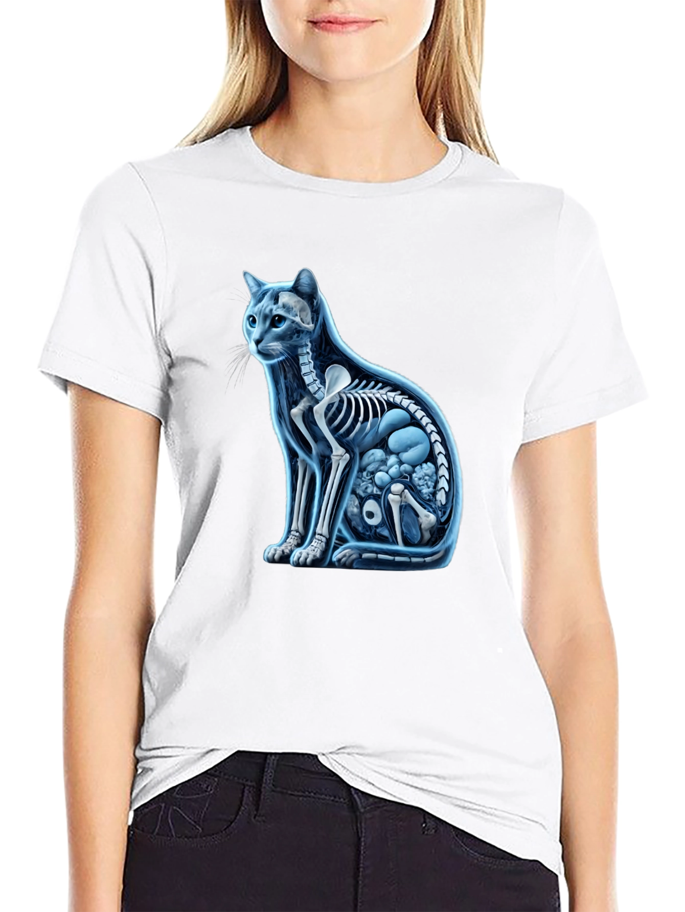 Cat Anatomy Black T-Shirt