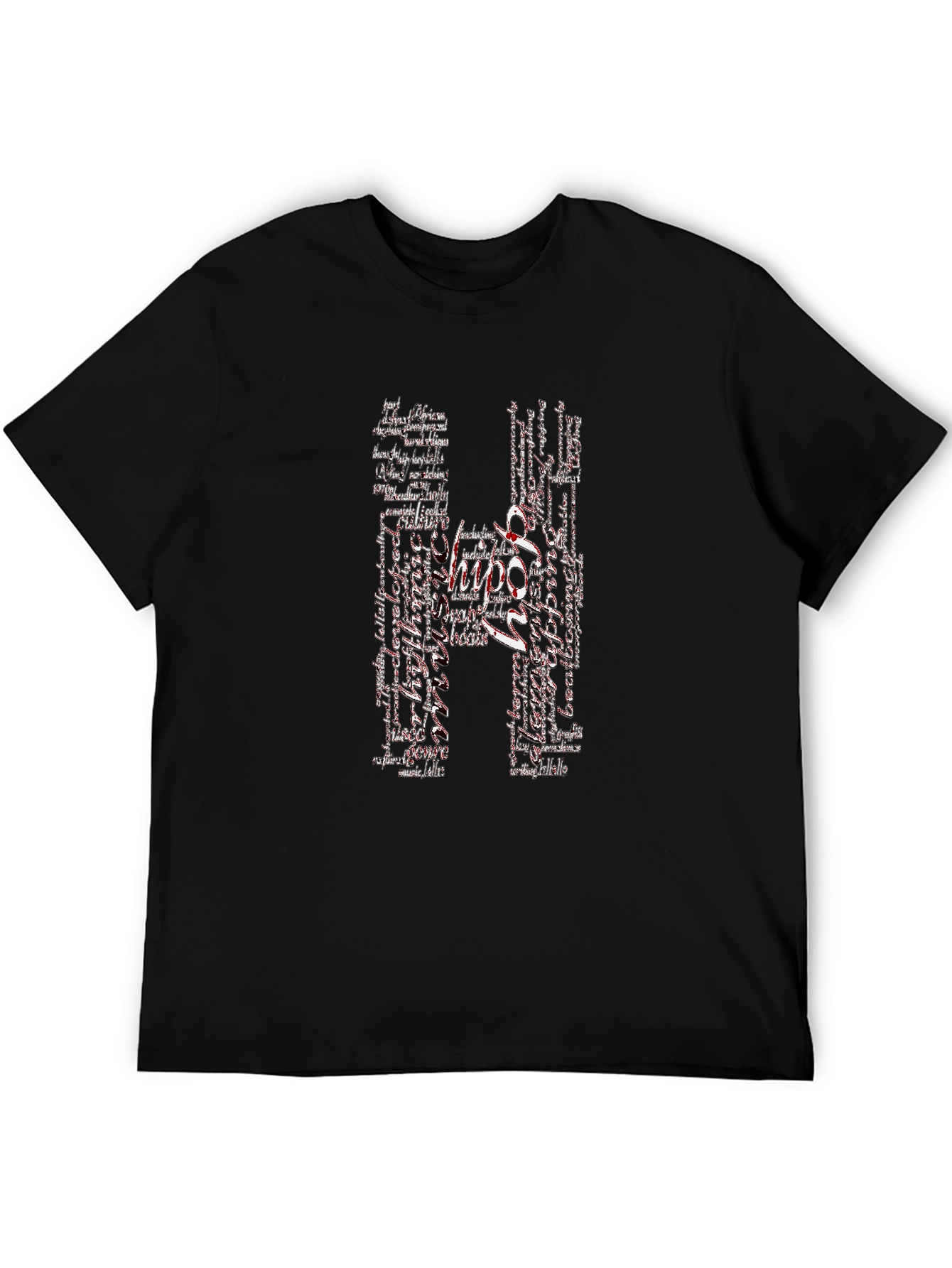 Hippo Word Art Graphic Tee - Black