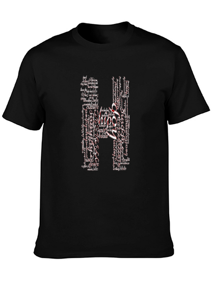 Hippo Word Art Graphic Tee - Black