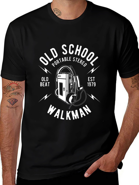 Retro Old School Walkman T-Shirt - Vintage Stereo Design