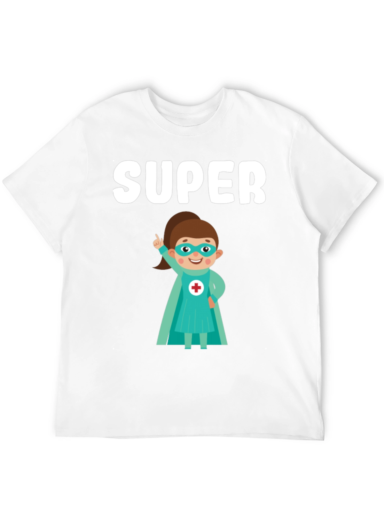 Super Nurse Cartoon T-Shirt - Black