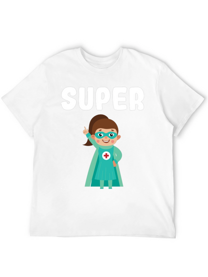 Super Nurse Cartoon T-Shirt - Black