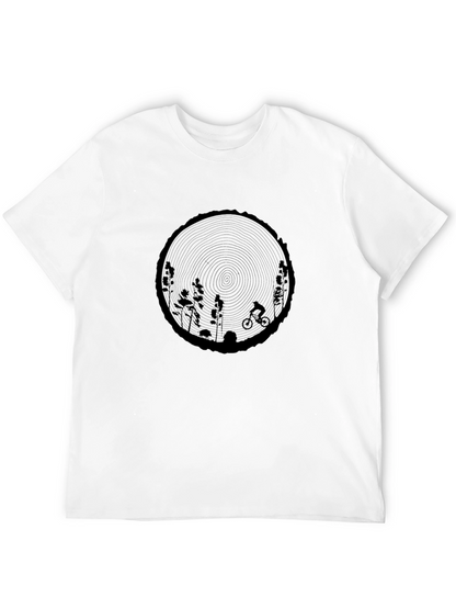Nature Biker Graphic Tee - Black Cotton T-Shirt
