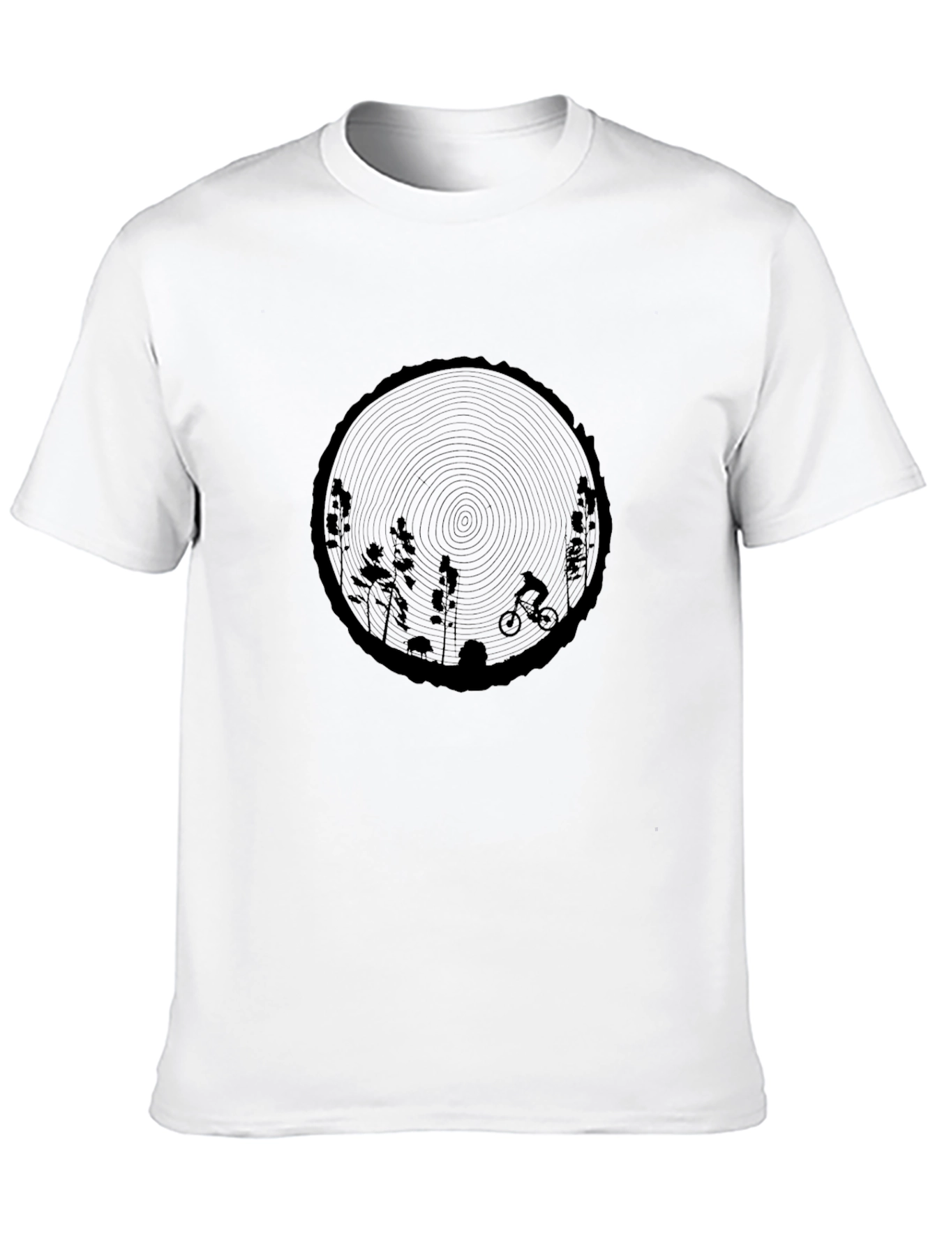 Nature Biker Graphic Tee - Black Cotton T-Shirt