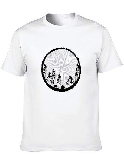 Nature Biker Graphic Tee - Black Cotton T-Shirt
