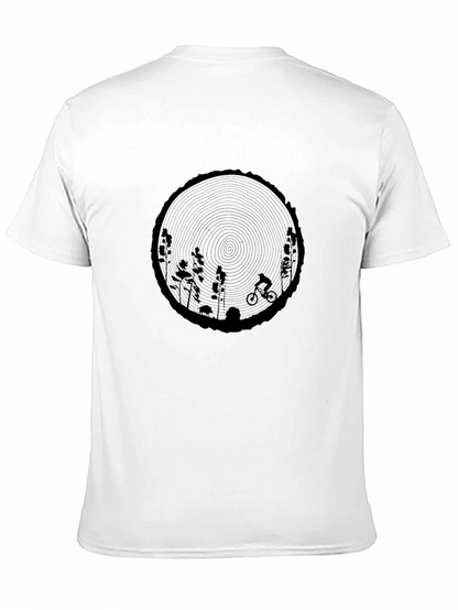 Nature Biker Graphic Tee - Black Cotton T-Shirt