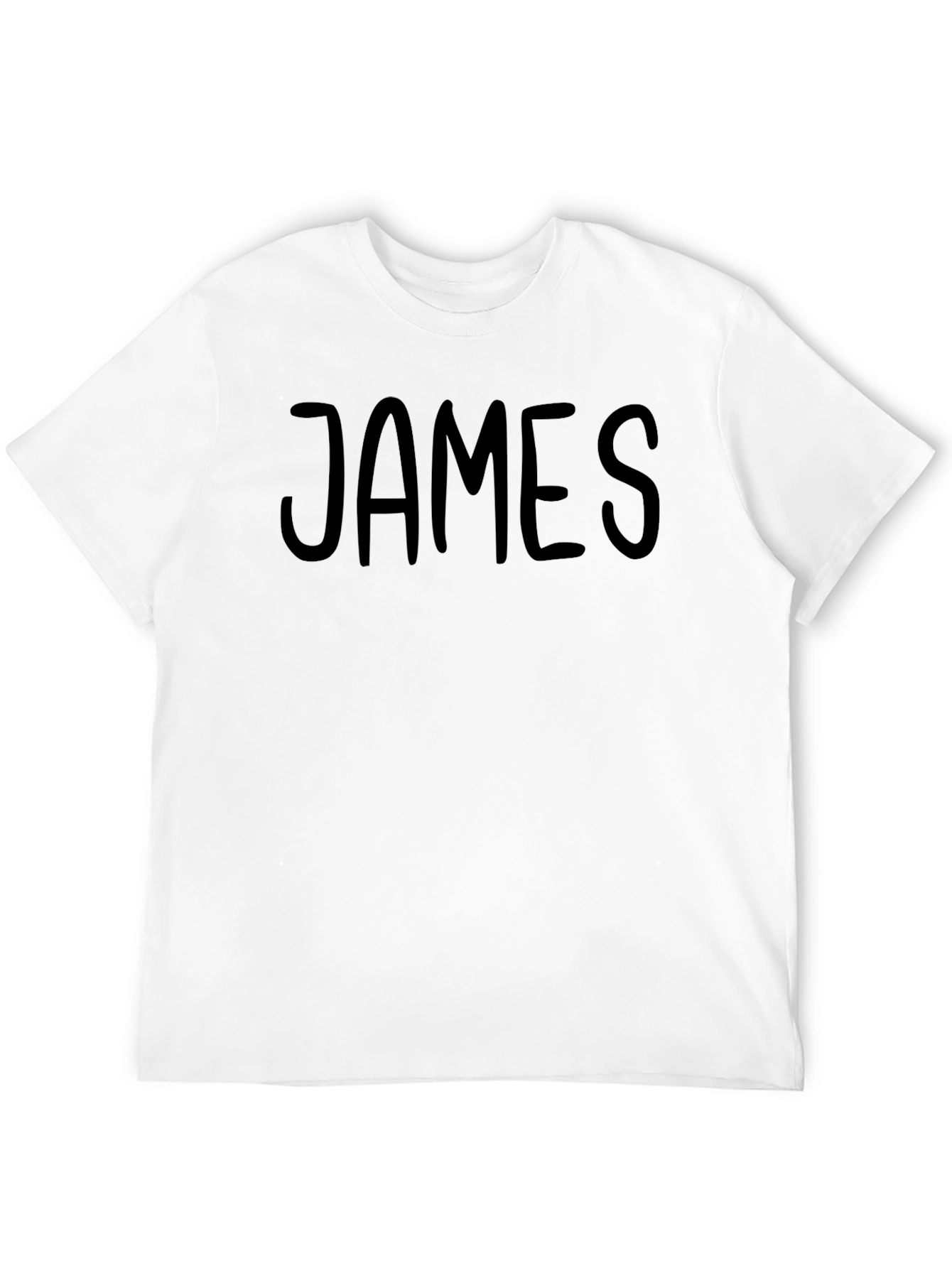 Mens Black Cotton T-Shirt with JAMES Print