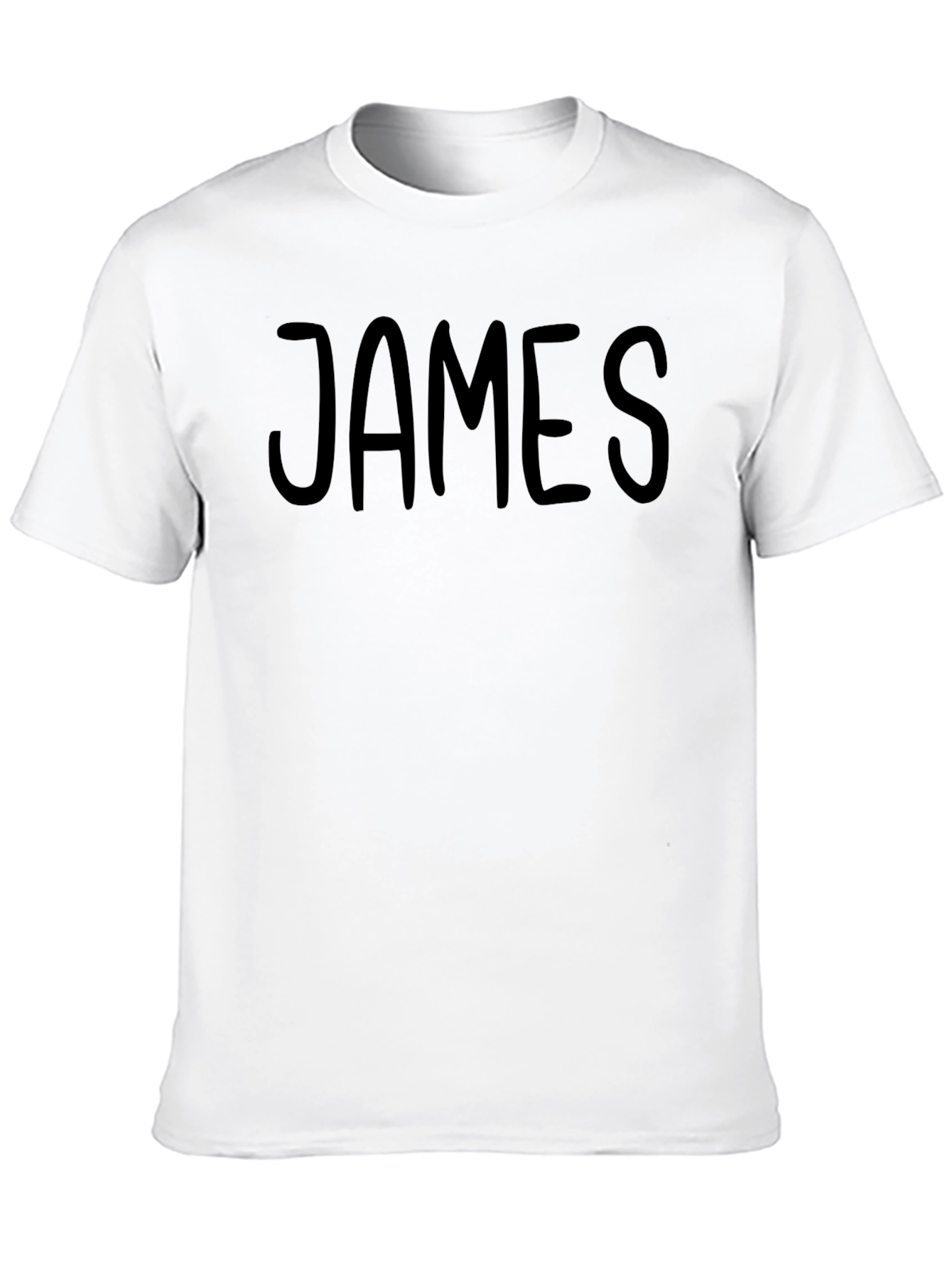 Mens Black Cotton T-Shirt with JAMES Print