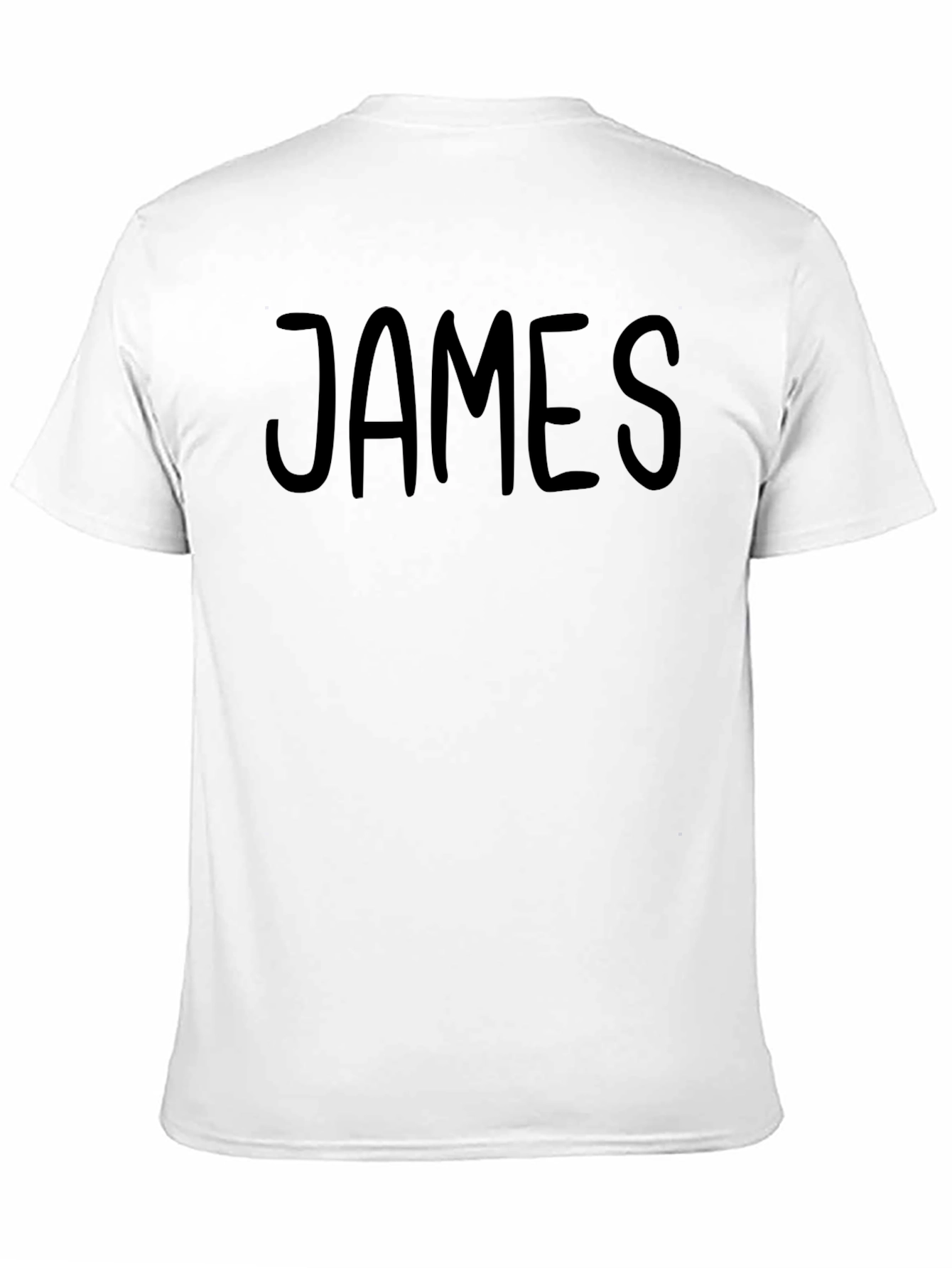 Mens Black Cotton T-Shirt with JAMES Print