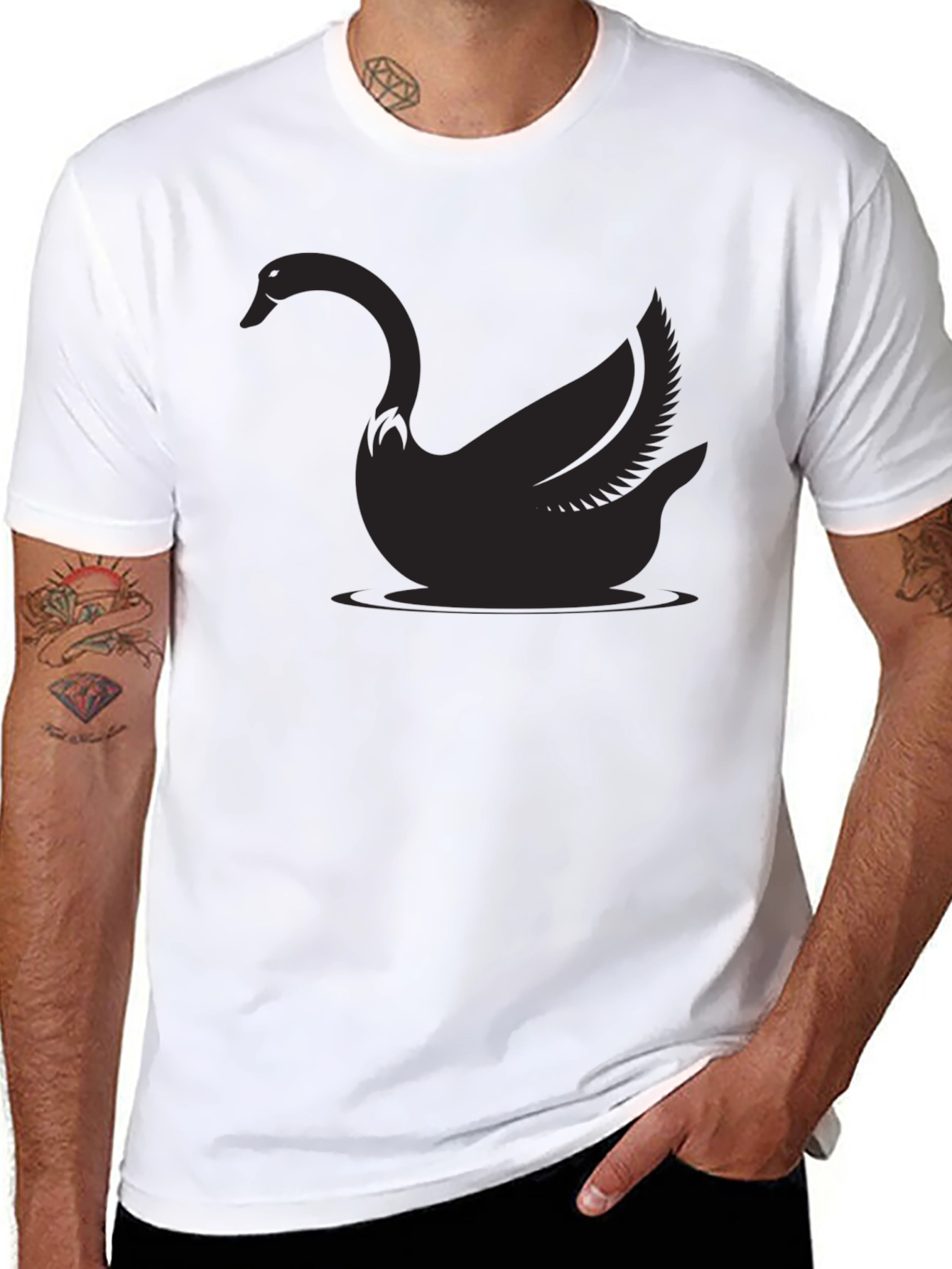 Black Swan Graphic Tee - Mens Casual Shirt