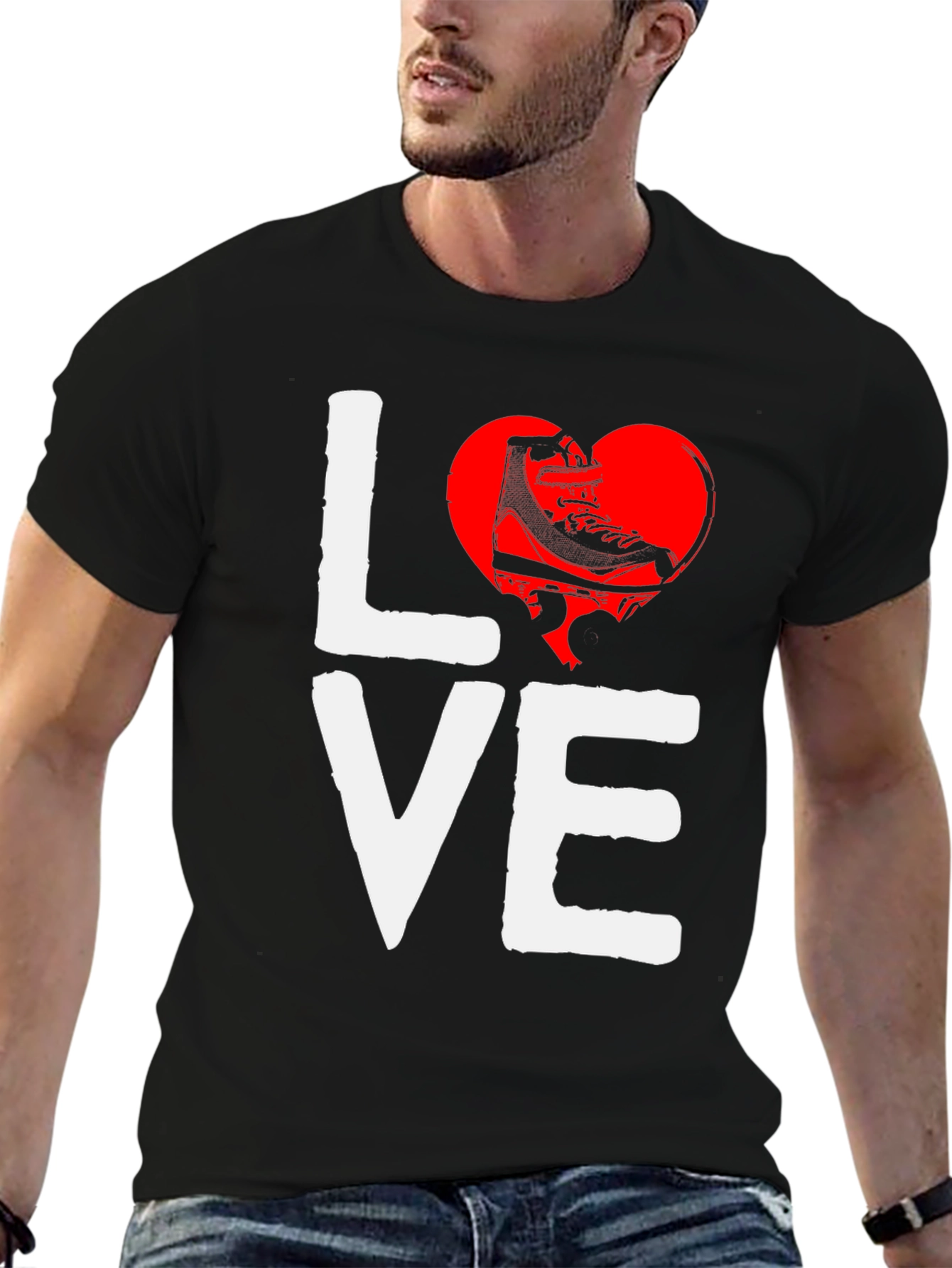 Love Figure Skating Tee - Heart Skates Shirt