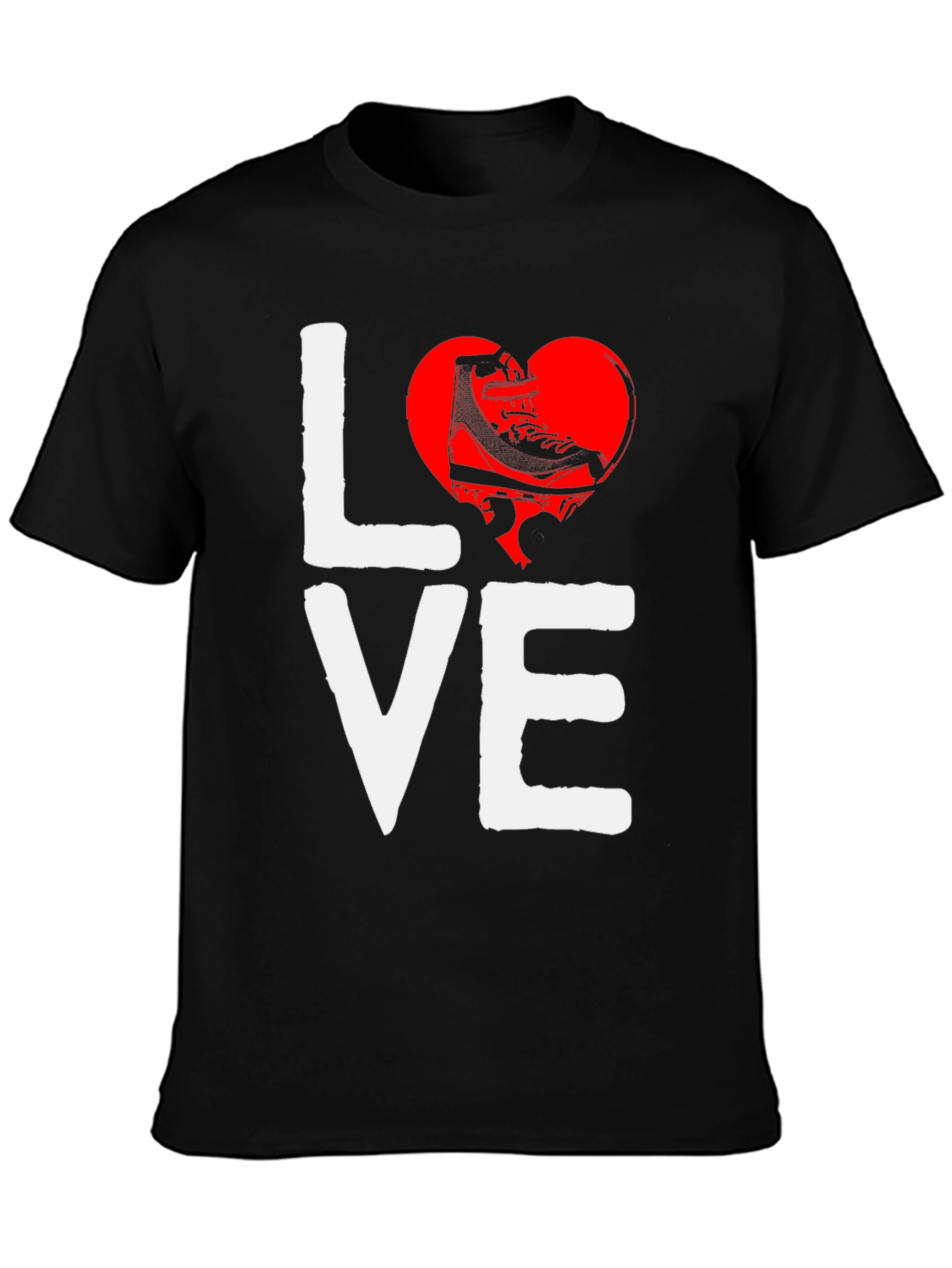 Love Figure Skating Tee - Heart Skates Shirt