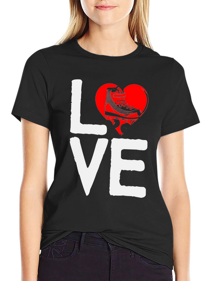 Love Figure Skating Tee - Heart Skates Shirt
