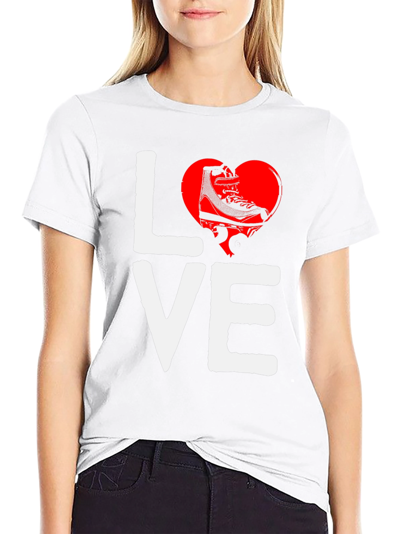 Love Figure Skating Tee - Heart Skates Shirt