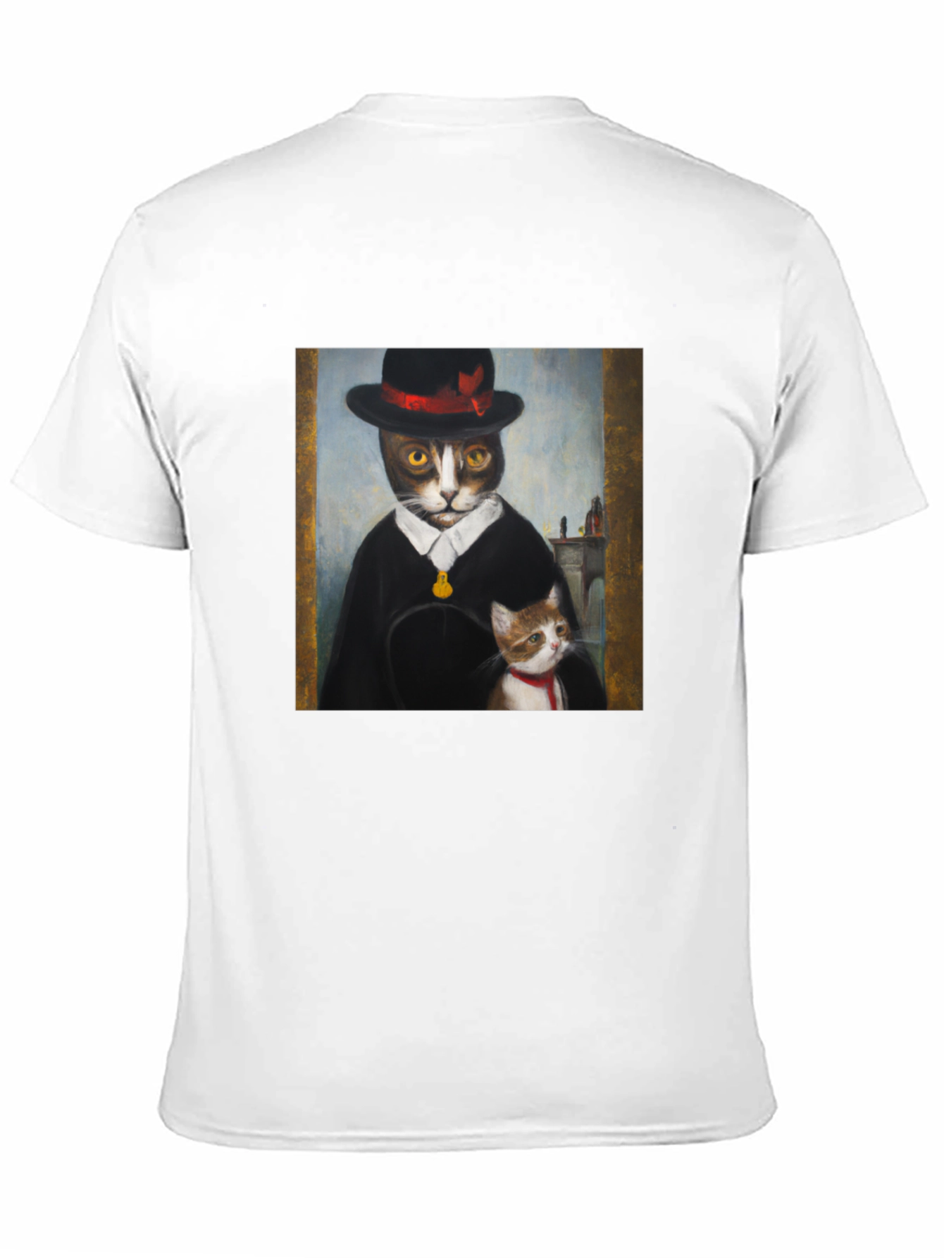 Dapper Cat Portrait T-Shirt - Unique Graphic Tee