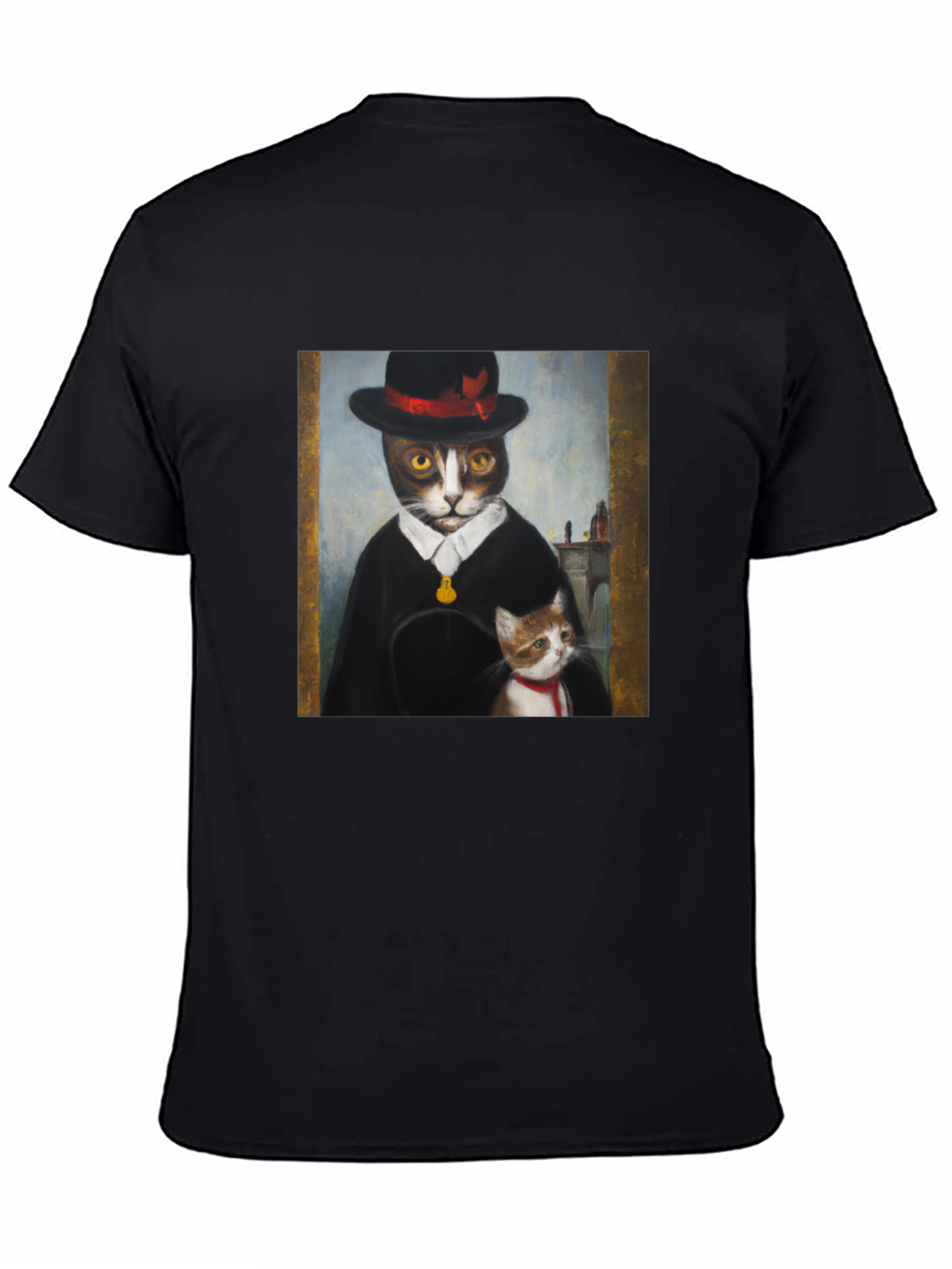 Dapper Cat Portrait T-Shirt - Unique Graphic Tee