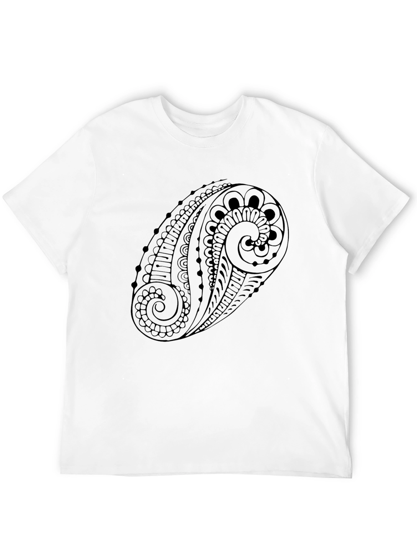 Mens Black Paisley Graphic Tee
