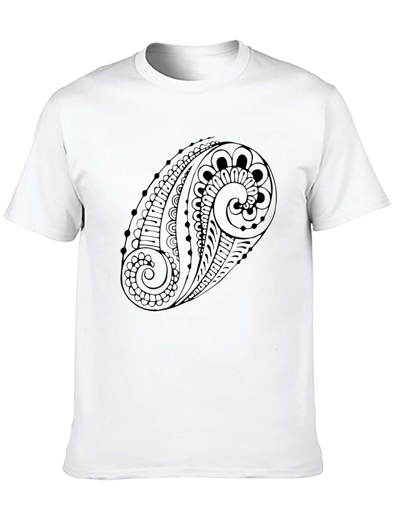 Mens Black Paisley Graphic Tee