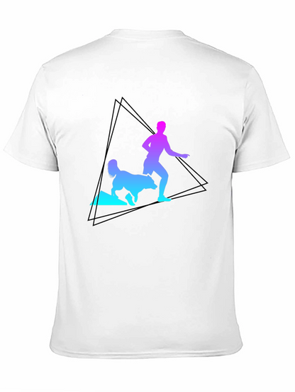 Gradient Runner & Dog Graphic Tee