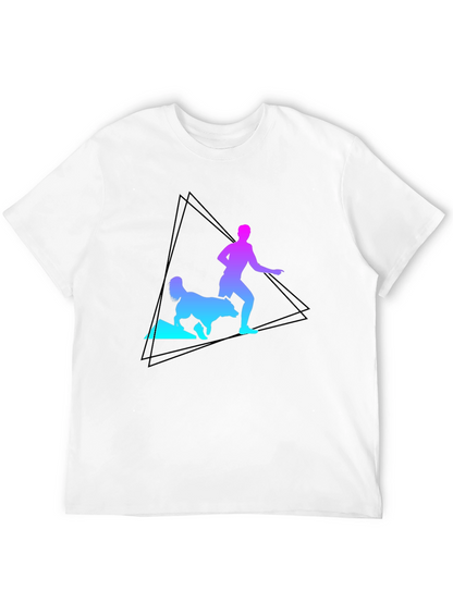Gradient Runner & Dog Graphic Tee