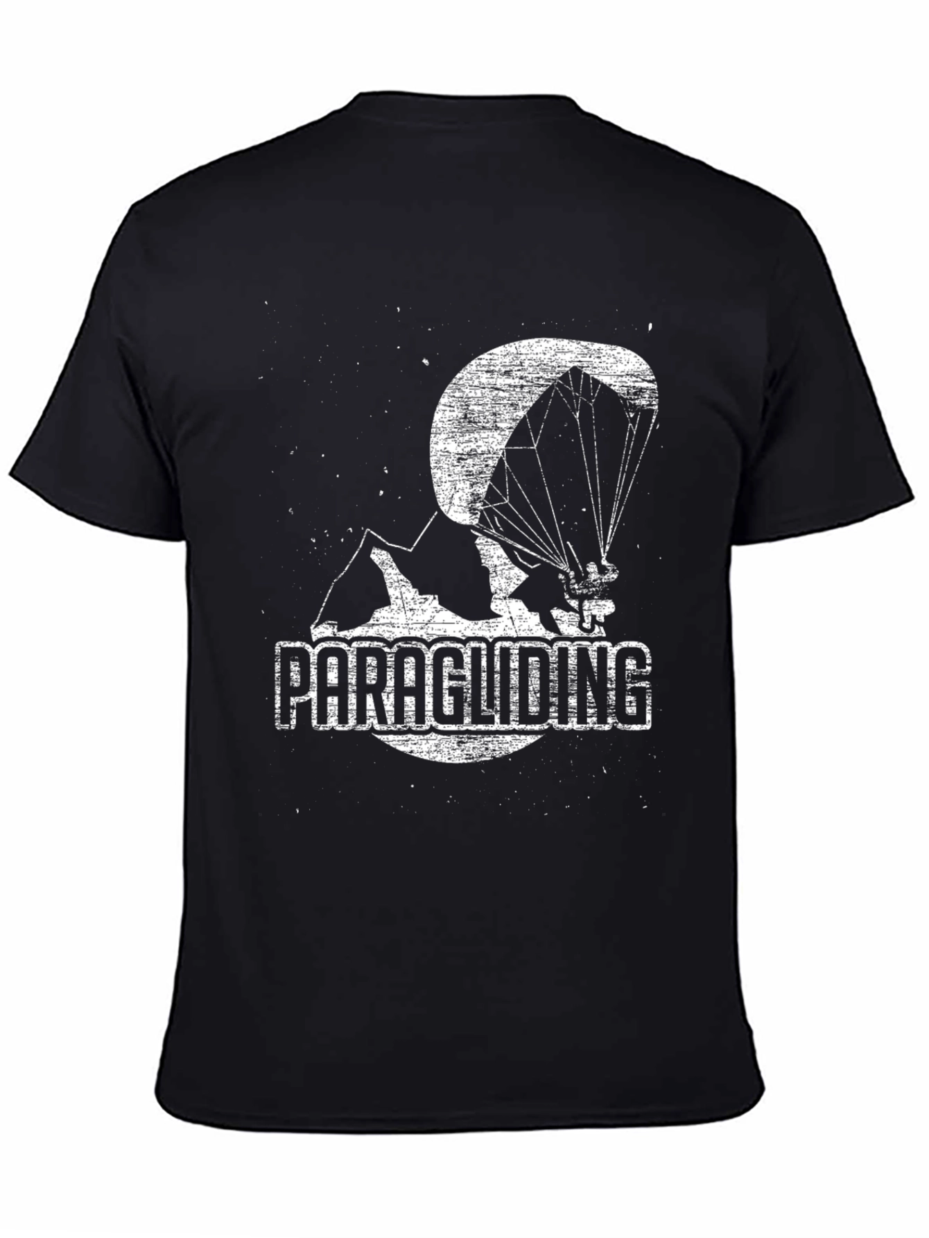 Paragliding Graphic Tee - Black Cotton Blend