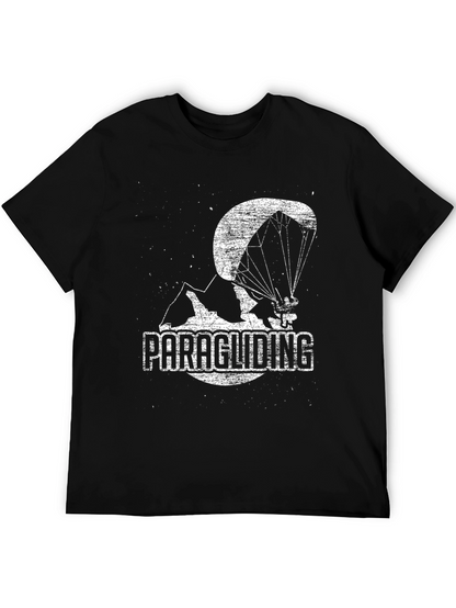 Paragliding Graphic Tee - Black Cotton Blend