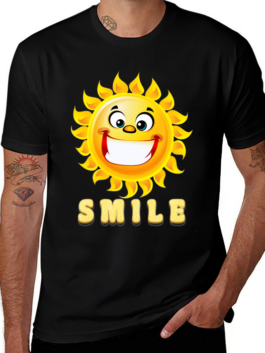Happy Sun Smile Black T-Shirt