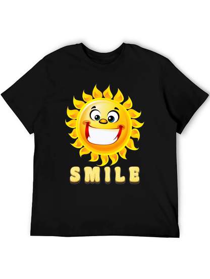 Happy Sun Smile Black T-Shirt