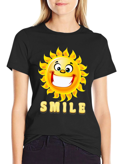 Happy Sun Smile Black T-Shirt