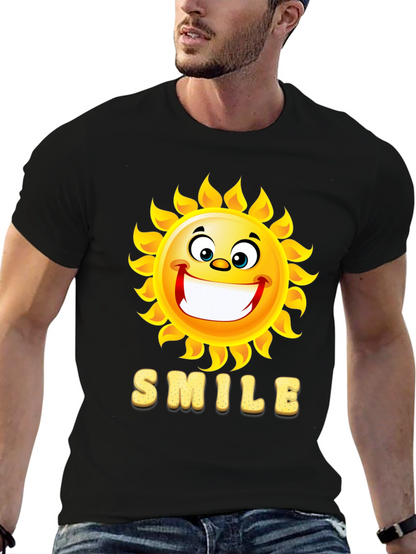 Happy Sun Smile Black T-Shirt