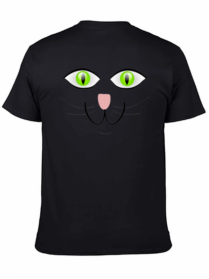 Black Cat Face Graphic T-Shirt