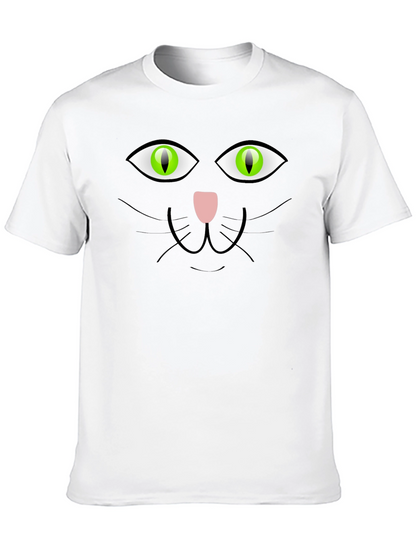 Black Cat Face Graphic T-Shirt