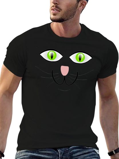 Black Cat Face Graphic T-Shirt