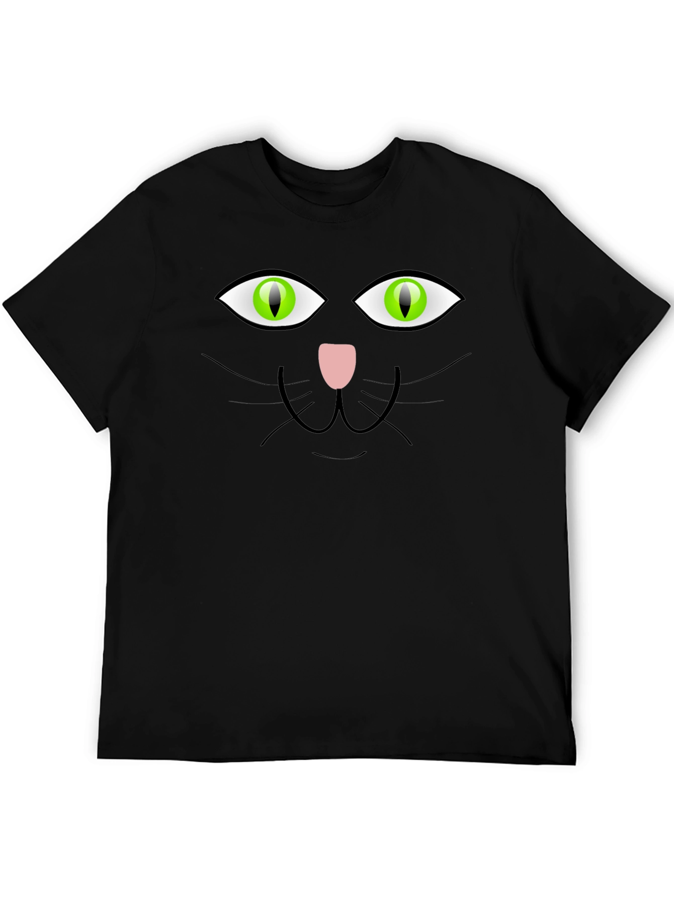 Black Cat Face Graphic T-Shirt