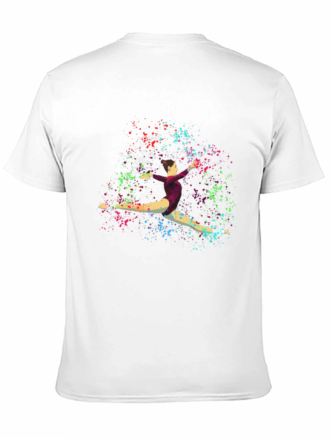 Gymnast Splatter Print Black T-Shirt