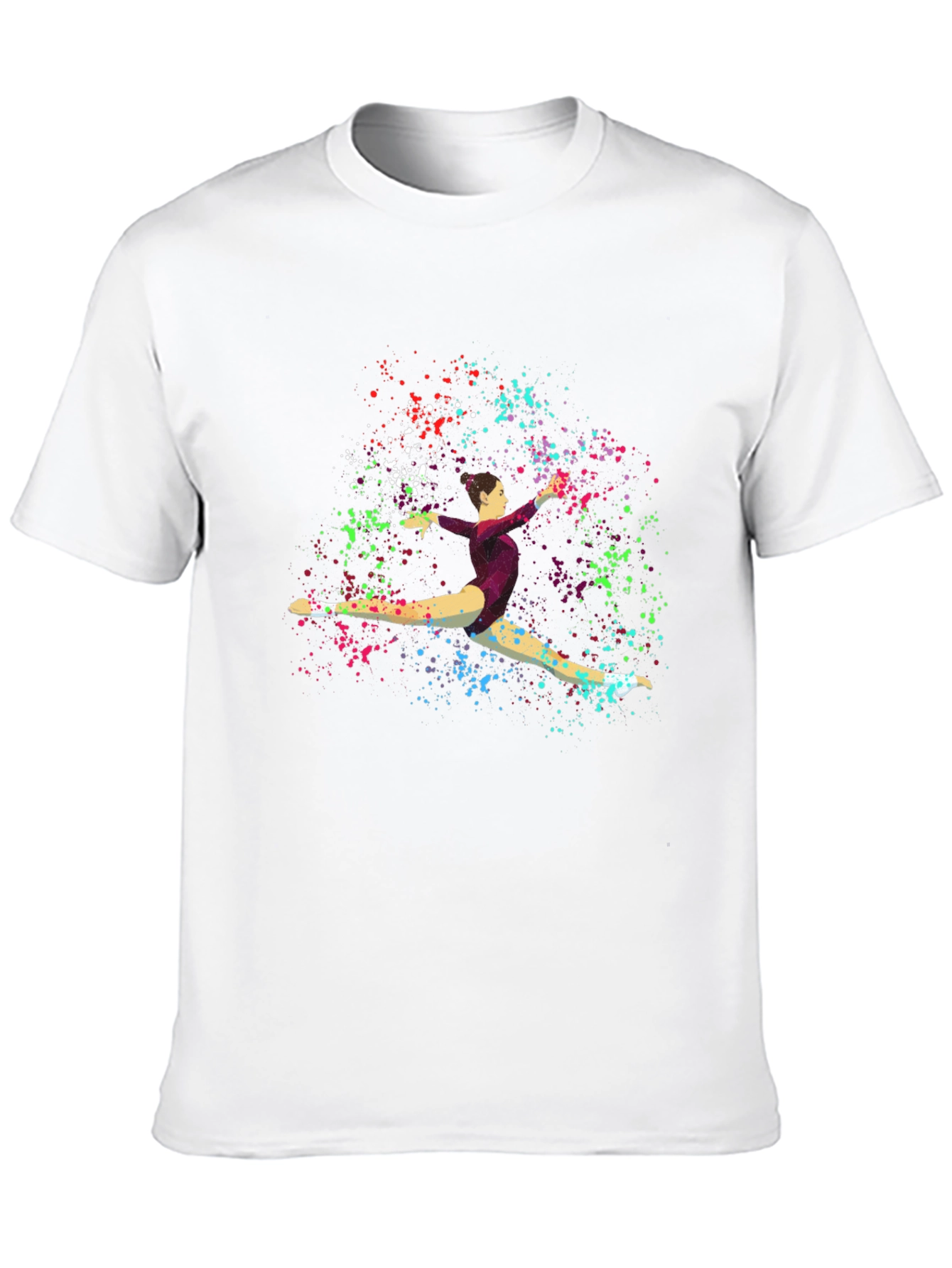 Gymnast Splatter Print Black T-Shirt